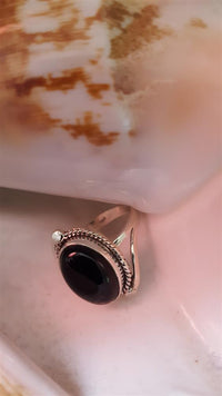 Cargar imagen en el visor de la galería, Silberringe Onyx Seil Bögen Kugeln oval 925 Sterling - chic - net.de
