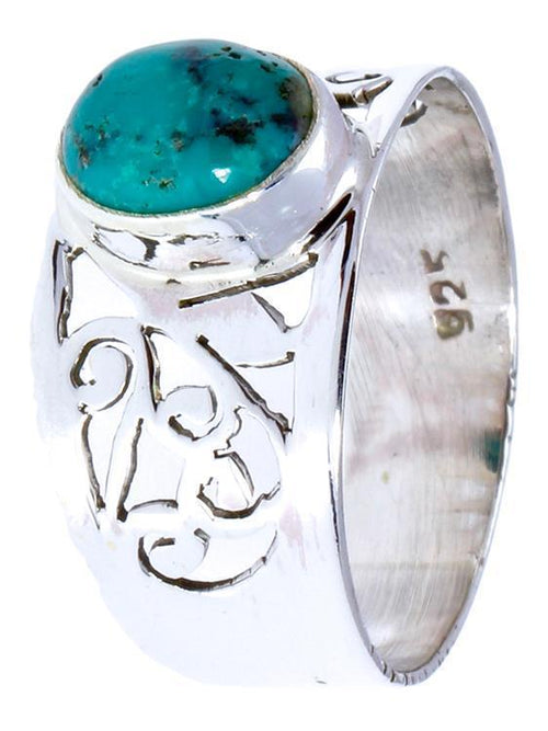 Silberringe Türkis breit Ornamente Raute Spirale 925er Sterling Silber Ringe Schmuck - chic - net.de