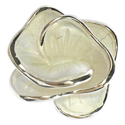 Silberringe weiß Blume gebogen 925er Sterling Silber Ringe Ring Silberring - chic - net.de