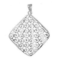 Load image into Gallery viewer, Silberschmuckset Spiralen Raute gewellt 925 Sterling Silber Damen Schmuck Set Anhänger Ohrringe - chic - net.de

