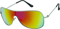 Cargar imagen en el visor de la galería, Sonnenbrille Piloten Monoscheiben schmal Brille Metall verspiegelt 400 UV unisex - chic - net.de
