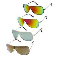 Cargar imagen en el visor de la galería, Sonnenbrille Piloten Monoscheiben schmal Brille Metall verspiegelt 400 UV unisex - chic - net.de
