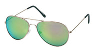 Load image into Gallery viewer, Sonnenbrille Pilotenbrille 400 UV verspiegelt golden Doppelsteg pink grün gelb blau - chic - net.de
