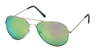 Load image into Gallery viewer, Sonnenbrille Pilotenbrille 400 UV verspiegelt golden Doppelsteg pink grün gelb blau - chic - net.de
