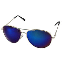 Cargar imagen en el visor de la galería, Sonnenbrille Pilotenbrille blau bunt verspiegelt silber Unisex Brille 400 UV - chic - net.de
