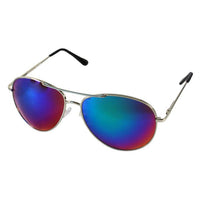 Cargar imagen en el visor de la galería, Sonnenbrille Pilotenbrille blau bunt verspiegelt silber Unisex Brille 400 UV - chic - net.de
