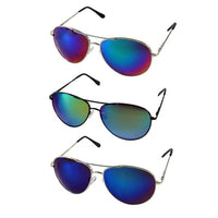 Cargar imagen en el visor de la galería, Sonnenbrille Pilotenbrille blau bunt verspiegelt silber Unisex Brille 400 UV - chic - net.de
