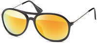 Cargar imagen en el visor de la galería, Sonnenbrille Pilotenbrille verspiegelt schwarz Unisex abgerundet 400 UV Retro - chic - net.de
