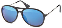 Cargar imagen en el visor de la galería, Sonnenbrille Pilotenbrille verspiegelt schwarz Unisex abgerundet 400 UV Retro - chic - net.de

