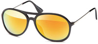 Cargar imagen en el visor de la galería, Sonnenbrille Pilotenbrille verspiegelt schwarz Unisex abgerundet 400 UV Retro - chic - net.de
