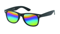 Load image into Gallery viewer, Sonnenbrille schwarz klein Unisex Nerd Regenbogen verspiegelt 400 UV - chic - net.de
