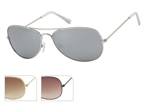 Sonnenbrille Unisex Pilotenbrille eckig 400UV verspiegelt getönt Pornobrille Fliegerbrille - chic - net.de