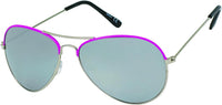 Load image into Gallery viewer, Sonnenbrille Unisex Pilotenbrille Pornobrille Fliegerbrille Perlglanz verspiegelt 400UV silber Pink - chic - net.de
