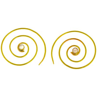 Cargar imagen en el visor de la galería, Spiralen Ohrringe dünn Perlen rund Messing antik golden nickelfrei Piercing Tribal Schmuck Brass - chic - net.de
