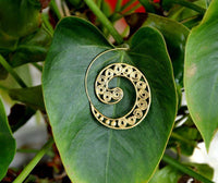 Cargar imagen en el visor de la galería, Spiralen Ohrringe S - Formen Spiralen Messing Brass antik golden Tribal Ohrhänger - chic - net.de
