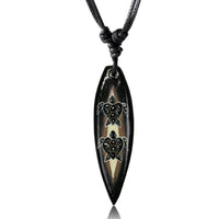 Cargar imagen en el visor de la galería, Surferkette braun gelb schwarz Schildkröten Holzkette Sonoholz Unisex verstellbar - chic - net.de
