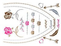 Cargar imagen en el visor de la galería, Tattoo golden silbern temporär Motivbogen Klebetattoos rosa Rosen Beach Schmuck Tattoos - chic - net.de
