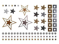 Cargar imagen en el visor de la galería, Tattoo golden silbern temporär Motivbogen Klebetattoos schwarz Sterne Schmuck Tattoos - chic - net.de
