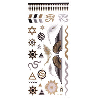 Load image into Gallery viewer, Tattoo Motivbogen golden silbern temporär Klebetattoos Schlange Ägypten Schmuck Tattoos - chic - net.de
