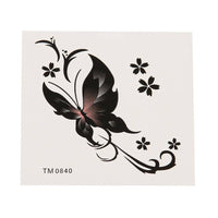 Load image into Gallery viewer, Tattoo Schmetterling schwarz rosa Linien Blümchen klein einzeln 1 Bogen - chic - net.de

