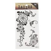 Cargar imagen en el visor de la galería, Tattoo schwarz Blumen Ranken Blätter Schmetterling Schnörkel temporär Klebetattoos - chic - net.de

