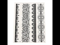 Cargar imagen en el visor de la galería, Tattoo schwarz länglich breit schmal Armband Spitze Bordüre 4 Tattoos 1 Bogen - chic - net.de
