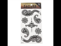 Cargar imagen en el visor de la galería, Tattoo schwarz Mandala Muster, Bögen Blumen temporär Klebetattoos - chic - net.de
