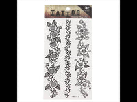 Cargar imagen en el visor de la galería, Tattoo schwarz Schnörkel Linien Büten Ranken Armband Handgelenk temporär Klebetattoos - chic - net.de
