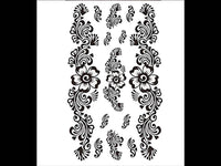 Cargar imagen en el visor de la galería, Tattoo schwarz Tribal geschwungen Linien Blume groß klein Finger Handgelenk temporär Klebetattoos - chic - net.de
