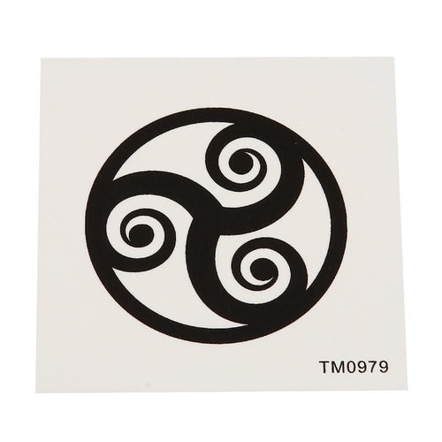 Tattoo schwarz Triskele dreifach Spirale keltisches Zeichen in Kreis einzeln 1 Bogen - chic - net.de