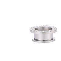 Cargar imagen en el visor de la galería, Tunnel Edelstahl silber Glitzer Steine weiß Schraubplug - chic - net.de
