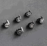 Load image into Gallery viewer, Edelstahl Ohrstecker schwarz 8-10mm Viking Celtic Nordic
