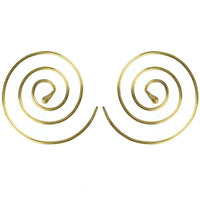 Load image into Gallery viewer, Spiralen Ohrringe glänzend Messing Brass antik golden Schmuck Piercing nickelfrei Tribal
