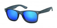 Load image into Gallery viewer, A Sonnenbrille Nerd grau Unisex Brille with mirrored colorful lenses and 400 UV protection, displayed on a white background.
