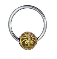 Load image into Gallery viewer, Universal Piercing Kugel Ring Edelstahl Brass Herzen - chic - net.de
