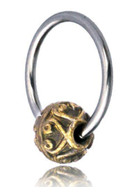 Load image into Gallery viewer, Universal Piercing Kugel Ring Edelstahl Brass Herzen - chic - net.de
