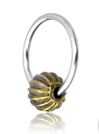 Load image into Gallery viewer, Universal Piercing Kugel Ring Edelstahl Brass Streifen - chic - net.de
