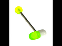 Load image into Gallery viewer, Zungen Piercing Edelstahl Pille Zunge 18mm weiß bunt - chic - net.de
