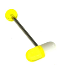 Load image into Gallery viewer, Zungen Piercing Edelstahl Pille Zunge 18mm weiß bunt - chic - net.de
